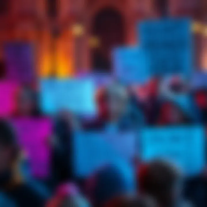 People gather with signs demanding the release of Princess Diana files in France