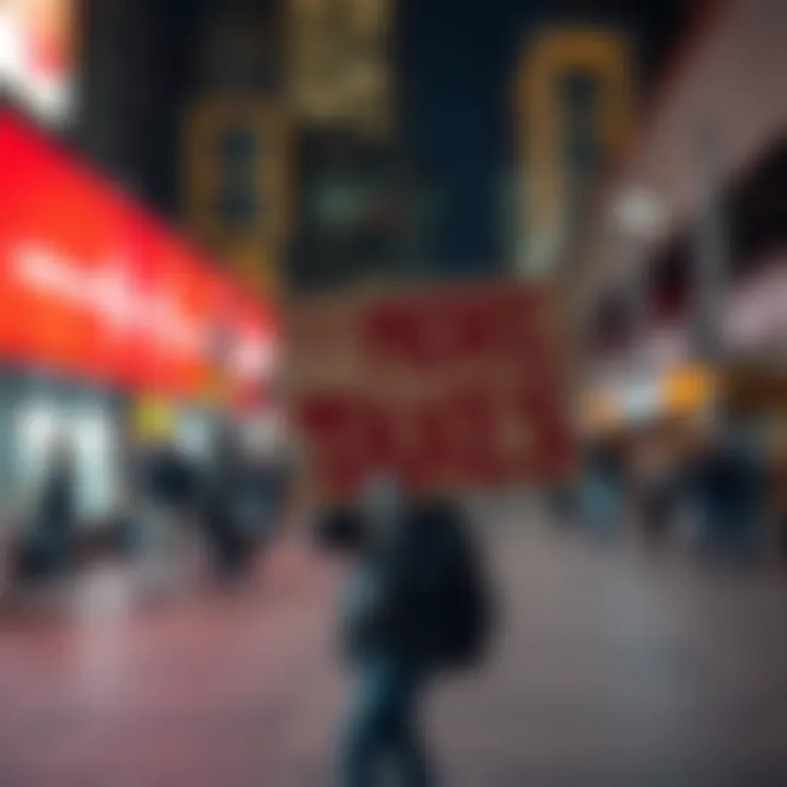 A person standing with a bold sign that reads 'No More Taxes' in a public space, expressing frustration over taxation.