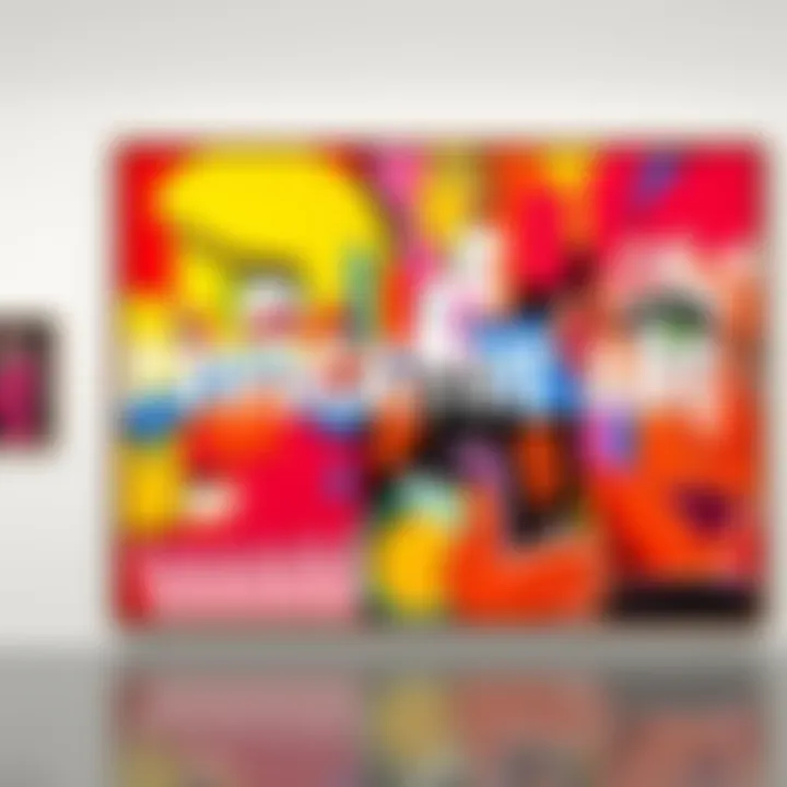 Provocative Art Collection A vibrant art piece that challenges traditional views, featuring bold colors and abstract shapes, inviting discussion about creativity.