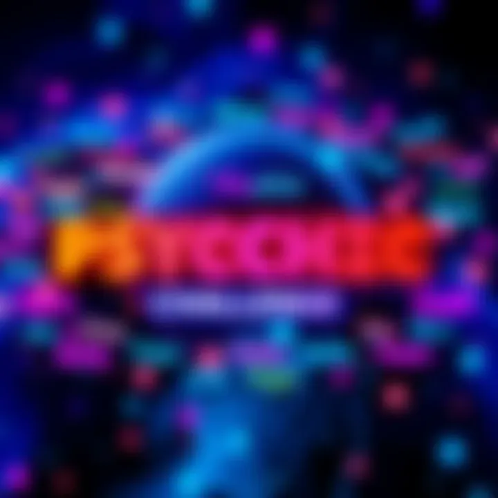 A colorful graphic showcasing names and colors with a mystical theme, inviting people to test their intuition in a psychic challenge.