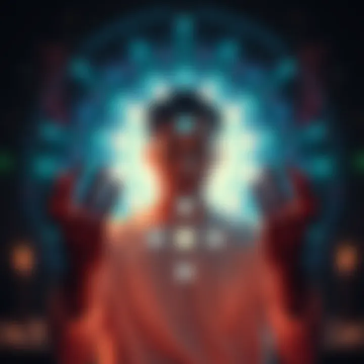 Individual reading aura and connecting with spiritual energies