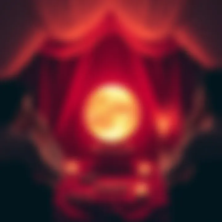 Psychic session invitation A calm setting with a crystal ball and candlelight, inviting people to a psychic session for personal insights.