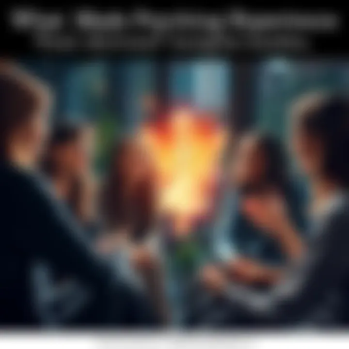 A group of psychics gathered, sharing their personal stories about realizing their abilities, with one person depicting a childhood vision of a spirit, surrounded by a warm glow, suggesting their conn...