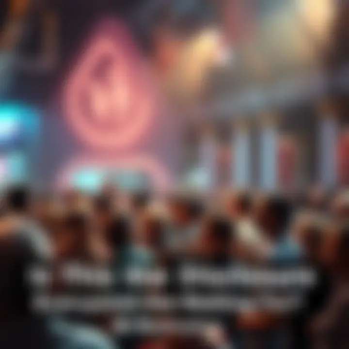 A diverse crowd of people discussing news related to the recent disclosure, showing excitement and curiosity.