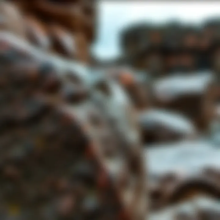 Close-up of the expertly carved stones at Puma Punku, showcasing the unique craftsmanship despite the rain