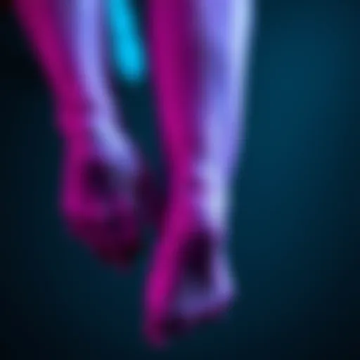 Close-up of a person's arms and legs showing purple discoloration on skin with visible veins