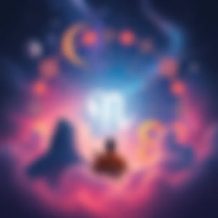 Purva Bhadrapada and Guru Graha An illustration representing the astrological traits of Purva Bhadrapada connected to Guru Graha, highlighting positive and negative aspects in a cosmic setting.