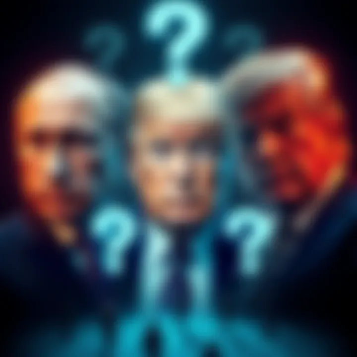 Visual representation of Vladimir Putin, Donald Trump, and Jeffrey Epstein with question marks, symbolizing allegations of their ties.