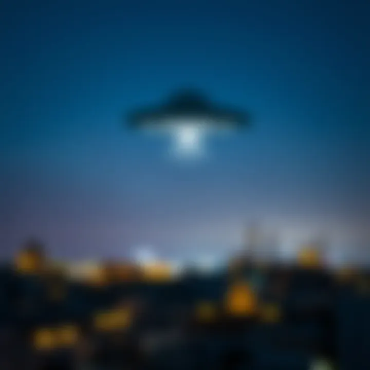 A blurry image shows a pyramid shaped UFO in a clear night sky over Agadir, Morocco.