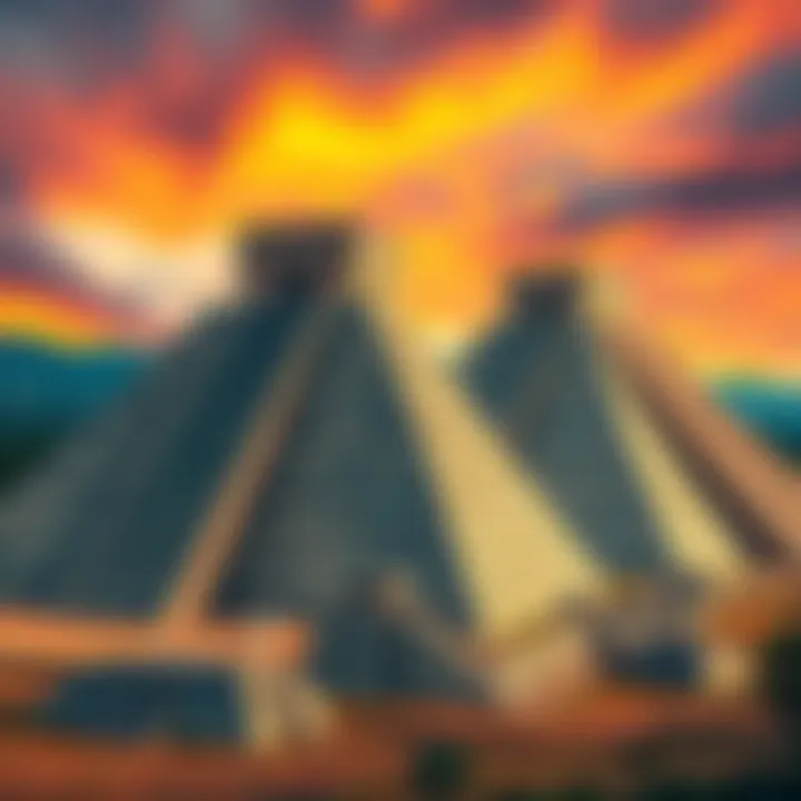 Comparative view of pyramid structures in North America and South America, highlighting differences in design and construction