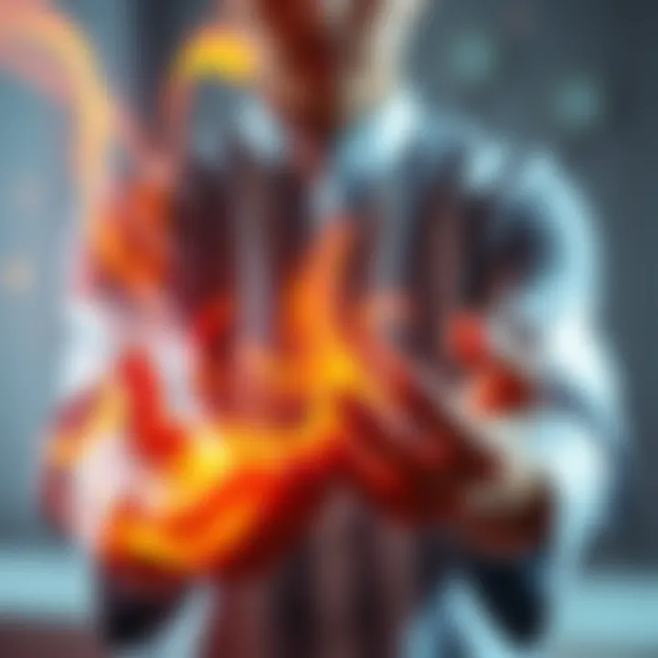 A healer performing qi emission therapy with visible energy flow around their hands