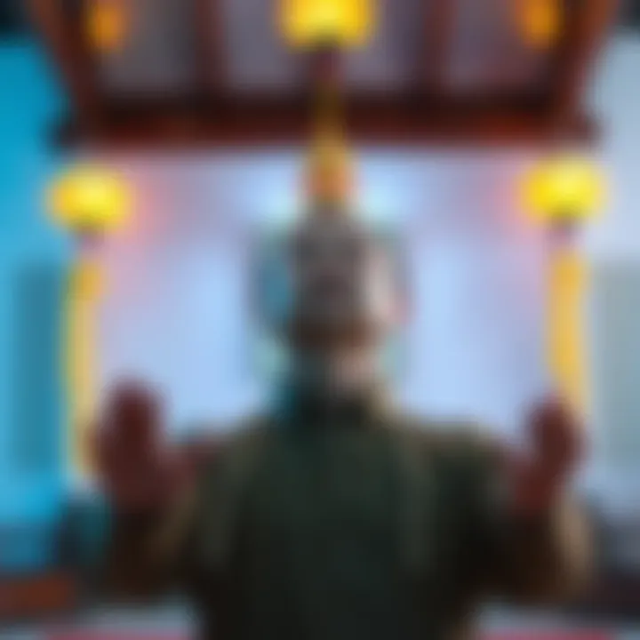 Individual performing qigong exercises to ease nasal compression and stress, promoting relaxation