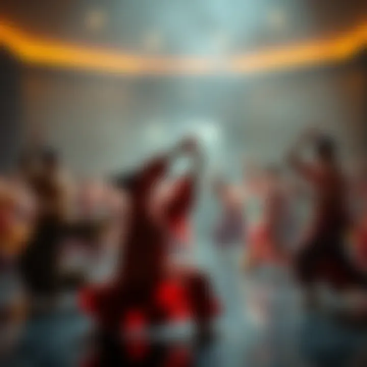 Group of qigong practitioners in motion, expressing creativity through unique dance movements inspired by themes and ideas.