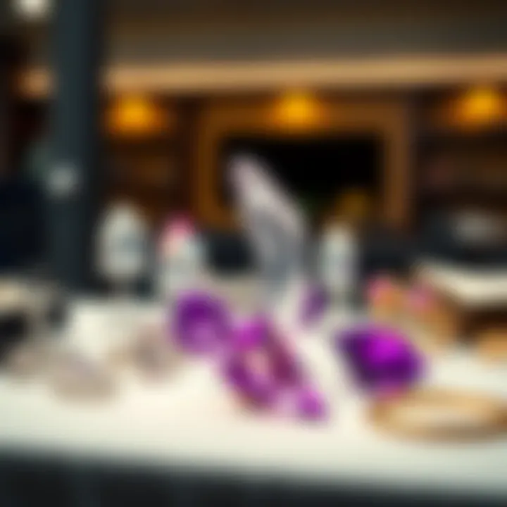 Selection of high-quality crystal jewelry displayed on a table