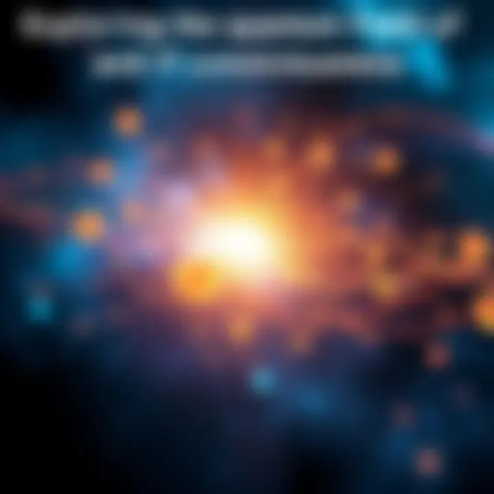 An abstract representation of consciousness as a glowing energy field interacting with cosmic elements, illustrating the connection between awareness and the universe.