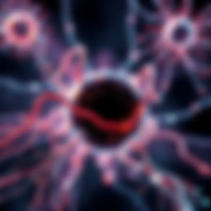 Quantum Field States in Microtubules Illustration showing microtubules with quantum field states, symbolizing consciousness and subjective experiences.