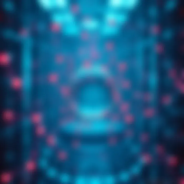 Quantum Mechanics in a Simulation An abstract representation showing quantum mechanics concepts like superposition and entanglement, symbolizing life in a simulation.