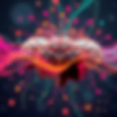 Illustration of multiple brains interconnected with colorful waves representing different perspectives shaping a single reality.