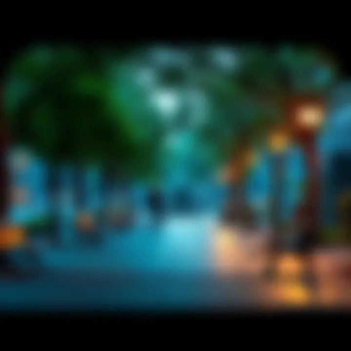 A peaceful urban area with benches surrounded by trees, where people relax in silence.