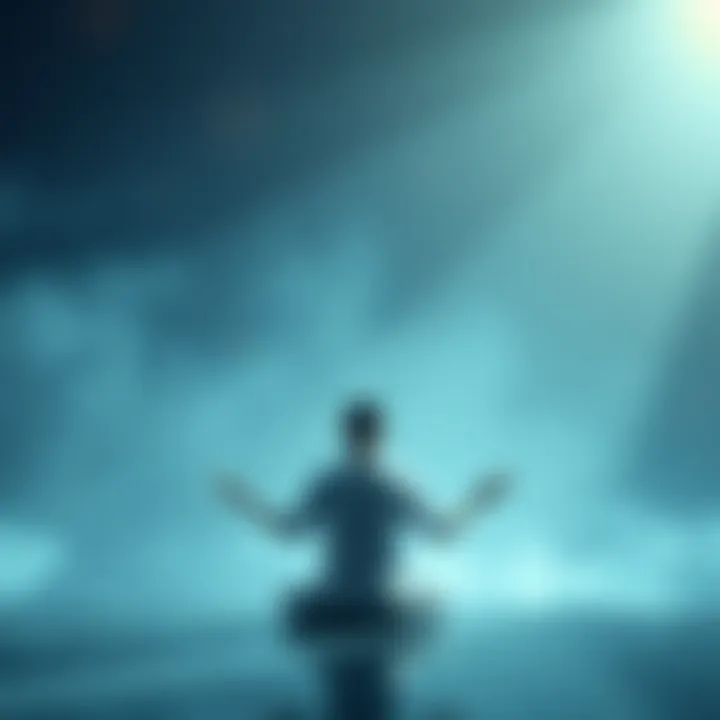 Quiet Mind for Manifestation A serene person meditating in a calm environment, symbolizing focus and clarity. Soft light surrounds them as they relax their mind.