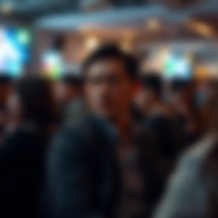 A reserved individual sitting quietly in a lively social gathering, observing others with a thoughtful expression.