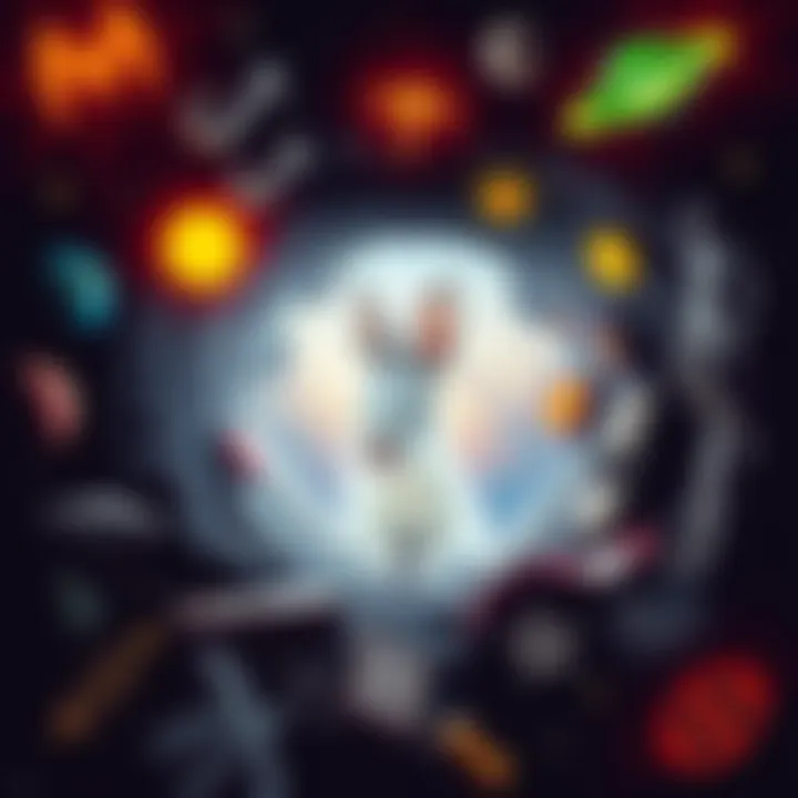 A rabbit hole surrounded by various conspiracy theory symbols like UFOs, Mothman, and ancient artifacts, inviting exploration and discussion.