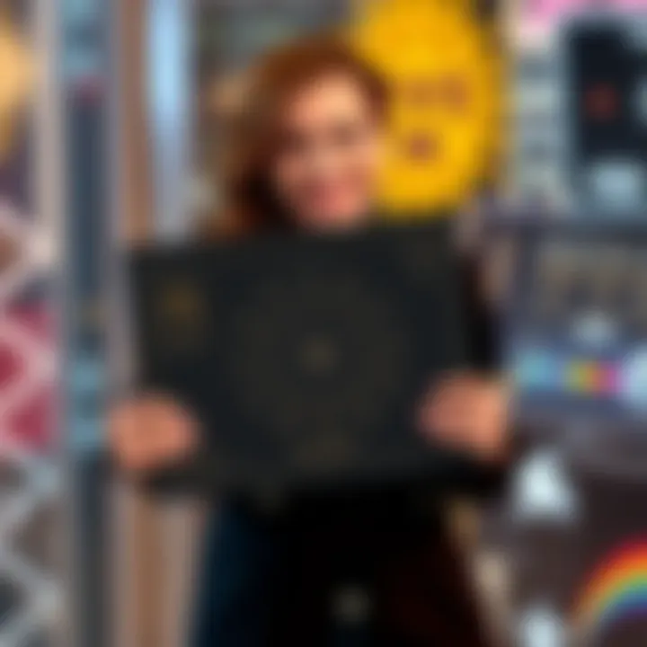 Rachel Sennott holding Jimmy Fallon's astrological birth chart while smiling