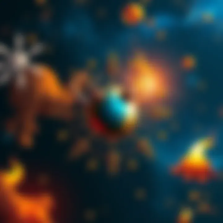 A graphic representation of Rahu symbolizing its influence during mahadasha, with celestial elements around it.