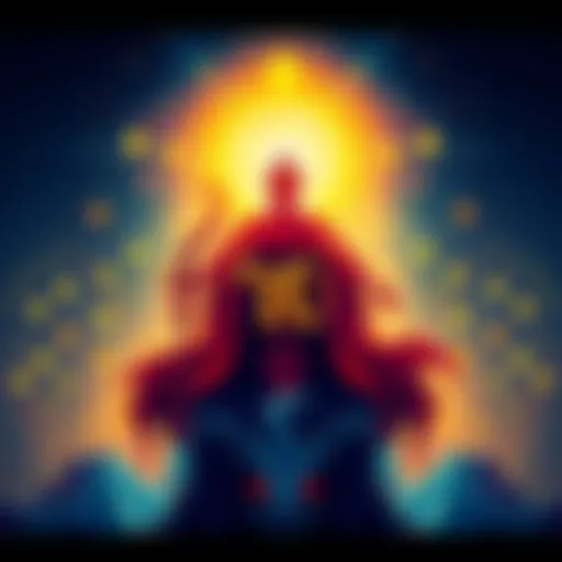 Illustration showing the 5th and 10th Lord symbols in astrology with a backdrop of stars, symbolizing power and celebrity.