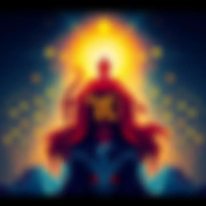 Illustration showing the 5th and 10th Lord symbols in astrology with a backdrop of stars, symbolizing power and celebrity.