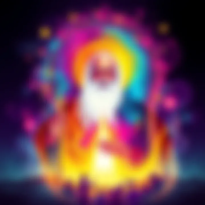 Cover illustration of Ram Dass' new book featuring vibrant colors and engaging design that reflects its themes.