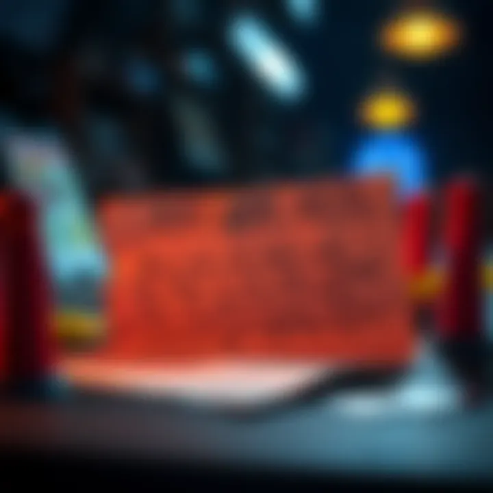 A close-up view of an old ransom note with handwritten text on a table, surrounded by evidence markers.