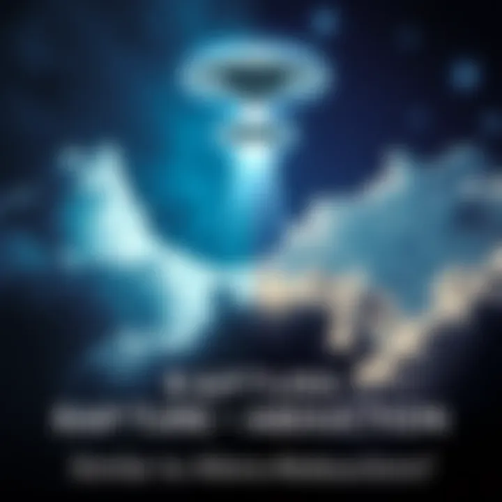 A split image showing a heavenly scene with clouds and light on one side, and a dark sky with a UFO beaming light down on the other side, symbolizing the comparison between Bible rapture beliefs and alien abductions.