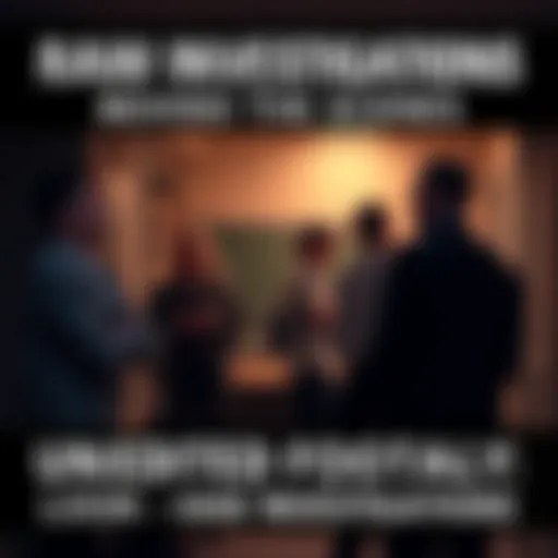 A candid moment from an investigation showing investigators in a quiet setting, capturing awkward interactions without background music