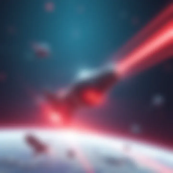 Reactionless Propulsion Concept An illustration of a spacecraft utilizing reactionless propulsion technology, showing a smooth movement in space without traditional propulsion mechanisms.