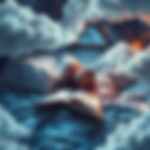 A person lying in bed with an open book, surrounded by dream-like clouds and stars, symbolizing the concept of reading in dreams.