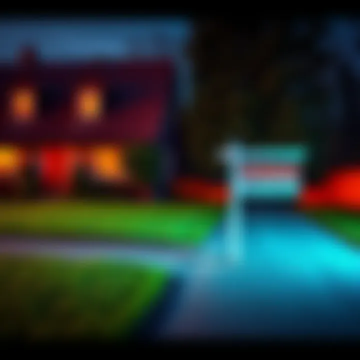 A calm property showing area with a for sale sign, symbolizing the location where Lindsay Buziak was murdered.