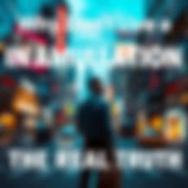 A person standing in a busy city street, looking thoughtful as they observe the everyday activities around them, symbolizing the reality of life.