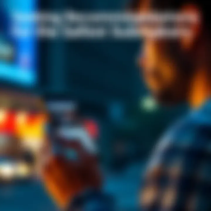 A person holding a phone showing a social media page with submaker recommendations while looking thoughtful
