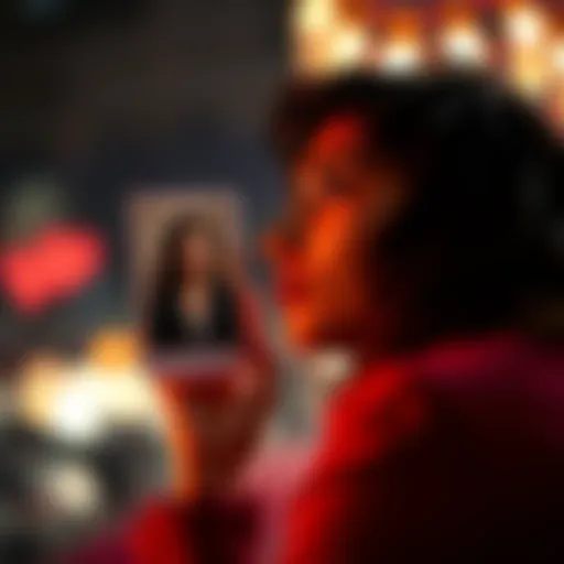 A person looks thoughtfully at a photo of their ex, reflecting on past relationships and the possibility of reuniting.