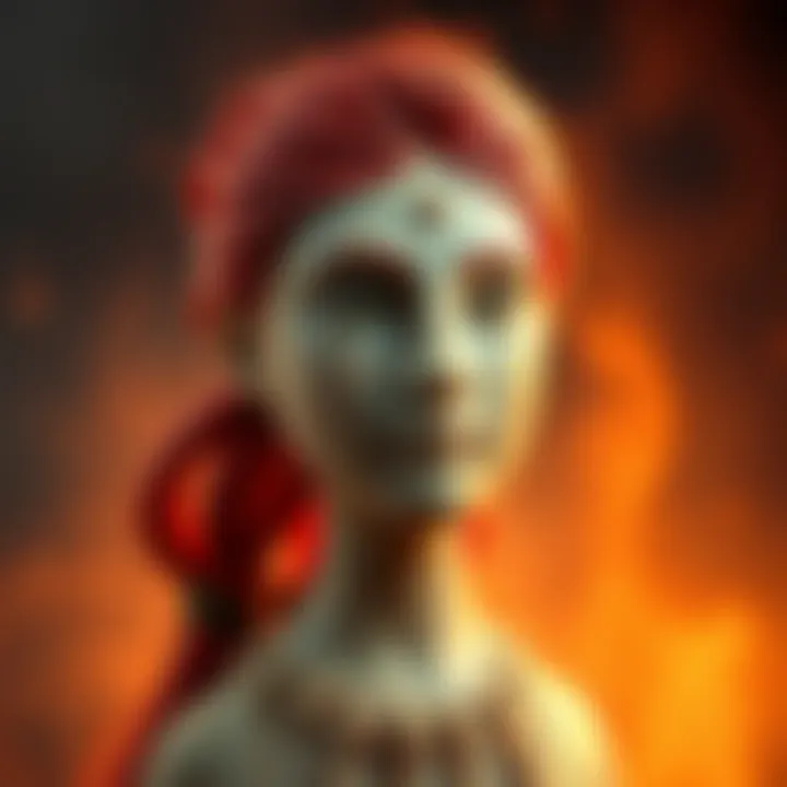 38 cm tall prehistoric figurine with red hair, representing an ancient human figure from Serbia