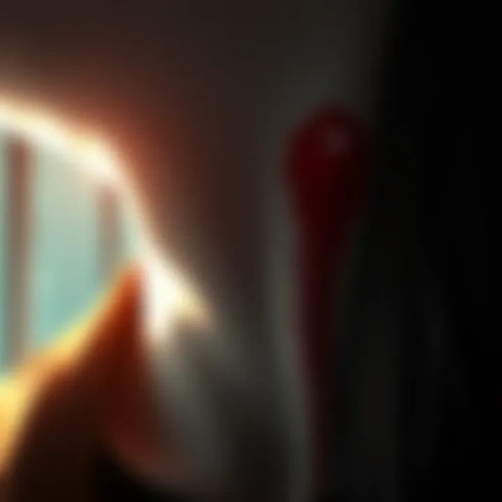 Close-up of a neck showing a peculiar red mark in a somber light