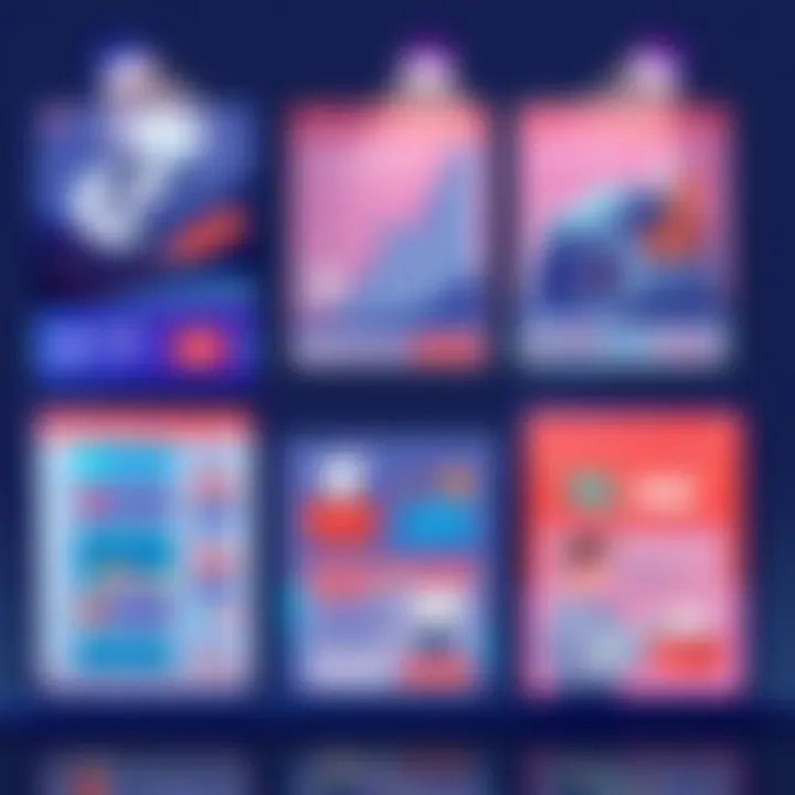 Illustration of different Reddit ads showcasing design and engagement elements