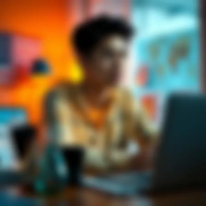 A 31-year-old individual sitting at a desk, looking thoughtful with family photos and career-related items around.