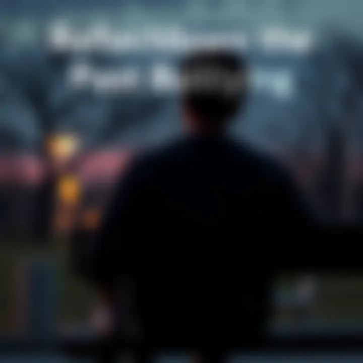 A person sitting alone on a bench, looking thoughtful and emotional, as memories of past bullying come to mind.