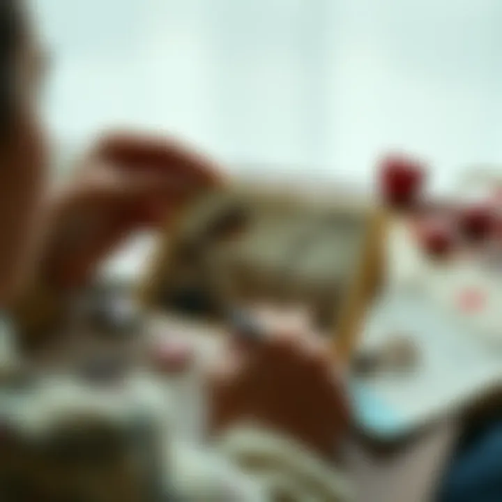 A person looking at a faded photograph of a past relationship, surrounded by mementos of lost love like letters and trinkets, conveying a sense of nostalgia and longing.