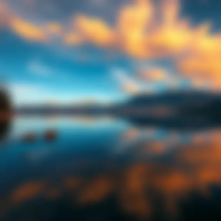 A serene landscape with a lake mirroring the sky, symbolizing self-reflection and personal identity exploration.