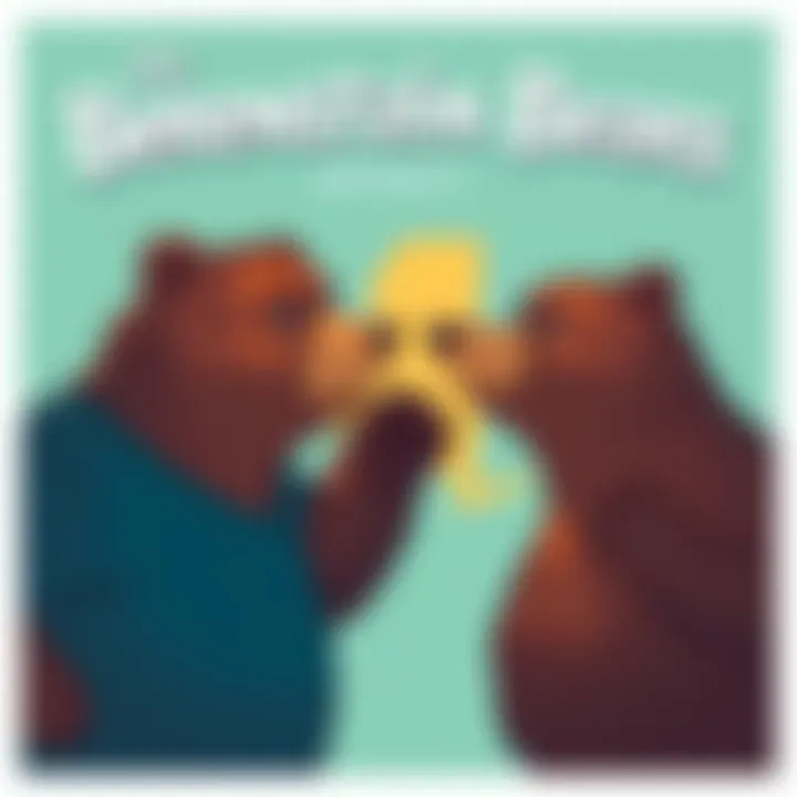 Regional Dialects and Berenstain Bears Illustration showing two bears discussing the pronunciation of 'Berenstain Bears' with a map of Upstate New York in the background