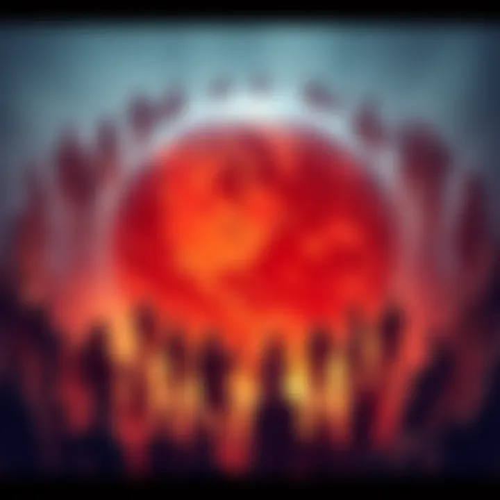 A globe surrounded by silhouettes of diverse people representing various cultures, symbolizing the connection between reincarnation and population increase.