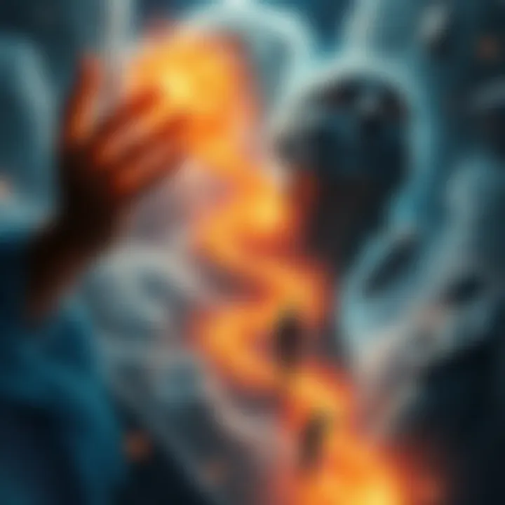 An ethereal depiction of souls navigating the cycle of life and reincarnation amidst cosmic elements